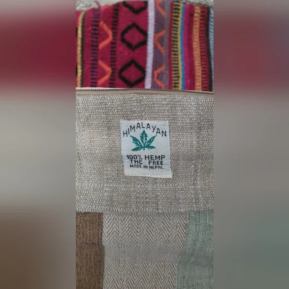 Himalayan Hemp Multi Colored Natural Nepal Backpack Multi-Pocket - Picture 2 of 8